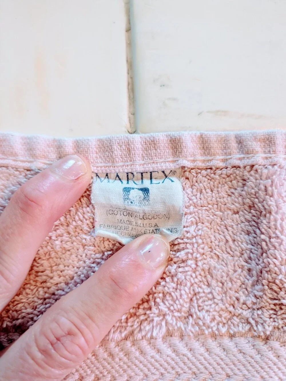 VTG Martex English Rose Pink Towel Set Bath & Hand Towel Cottagecore Cotton 80s